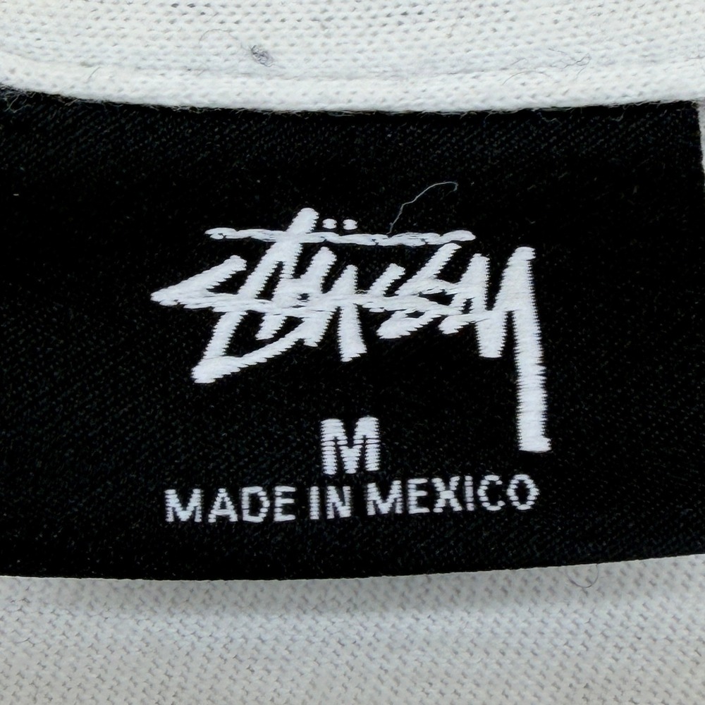 Stussy White "End Racism Now" Cropped T Shirt Graphic Tee Size Medium - Picture 3 of 12